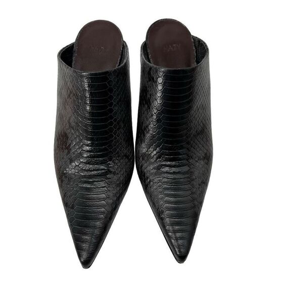 Revolve Hazy Albany Mule Ayers Degrade Gray Snakeskin Print Pointed Toe Heels 5 - Picture 6 of 7